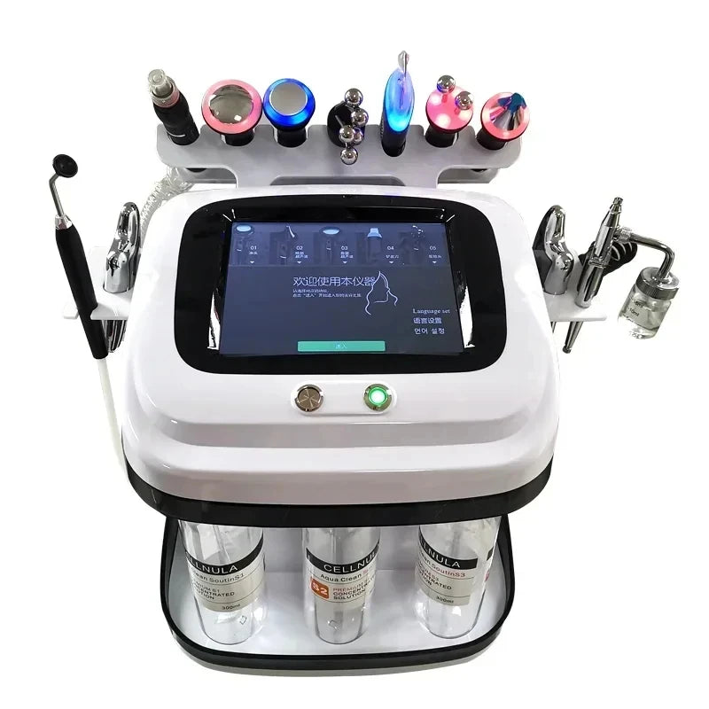 11 In 1 Dermabrasion facial Machine H2o2 Aqua Peeling Lift Skin Bubble Moisturizer Oxygen Machine FREE Shipping