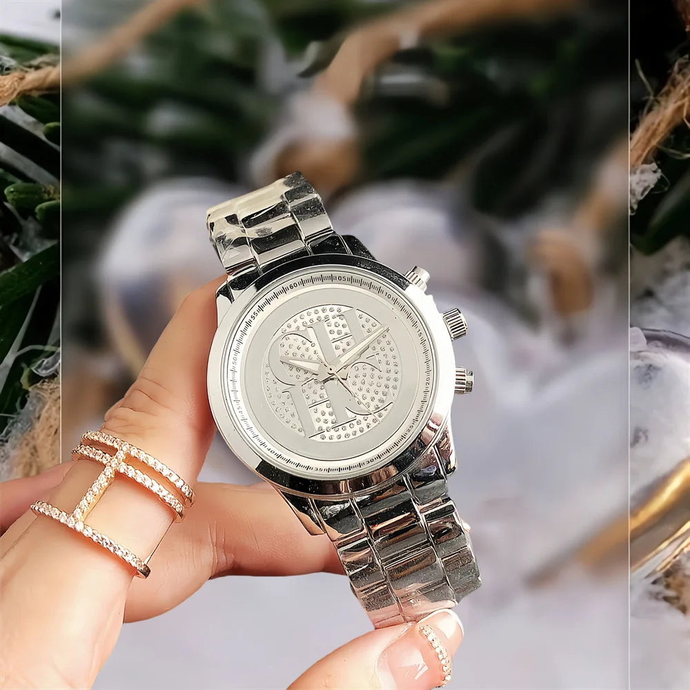 Watch Carolina Herrera Brand Stainless Steel Women's Watch Temperament High-end Diamond Watch Elegant Logo Fashion Mesh Crystal Watch Design Sense FREE SHIPPING