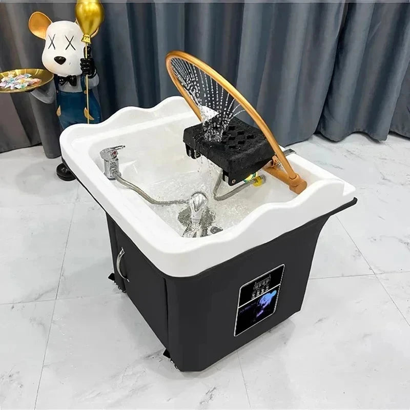 Head Spa Shampoo Chair Hair Salon Portable Small Hair Washing Station Chair Move Therapy Lettino Massaggio Furniture MQ50SC FREE shipping
