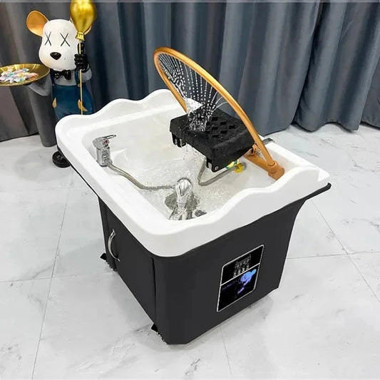 Head Spa Shampoo Chair Hair Salon Portable Small Hair Washing Station Chair Move Therapy Lettino Massaggio Furniture MQ50SC FREE shipping