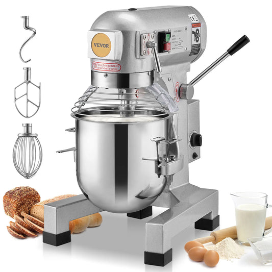 VEVOR 10L/14L/28.5L/18.7L Commercial Food Mixer Commercial Stand Mixer with 3 Adjustable Speeds 550W 1100W Dough Mixer