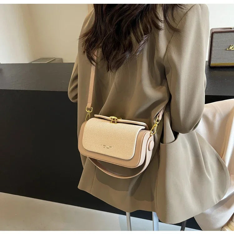 High-Grade Sense Women Small Square Bags 2024 Trendy Classic PU Leather Lady Commuter Shoulder Bag Short Handle Handbags