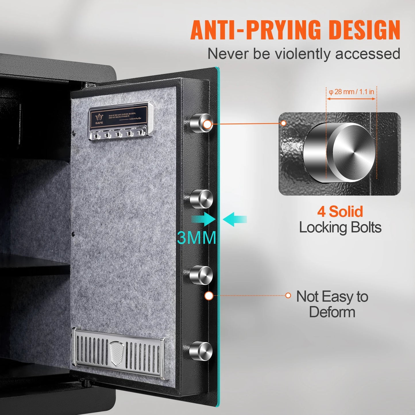 VEVOR Electric Safe 2.2/1.8 Cubic Feet Fingerprint & Digital Security Cabinet Safe W/ Fire-proof Bag for Cash Jewelry Documents FREE Shipping