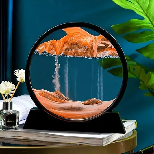 3D Hourglass Quicksand Moving Sand Art Picture Round Glass Deep Sea Sandscape Craft Flowing Painting Office Home Decor Gift FREE SHIPPING
