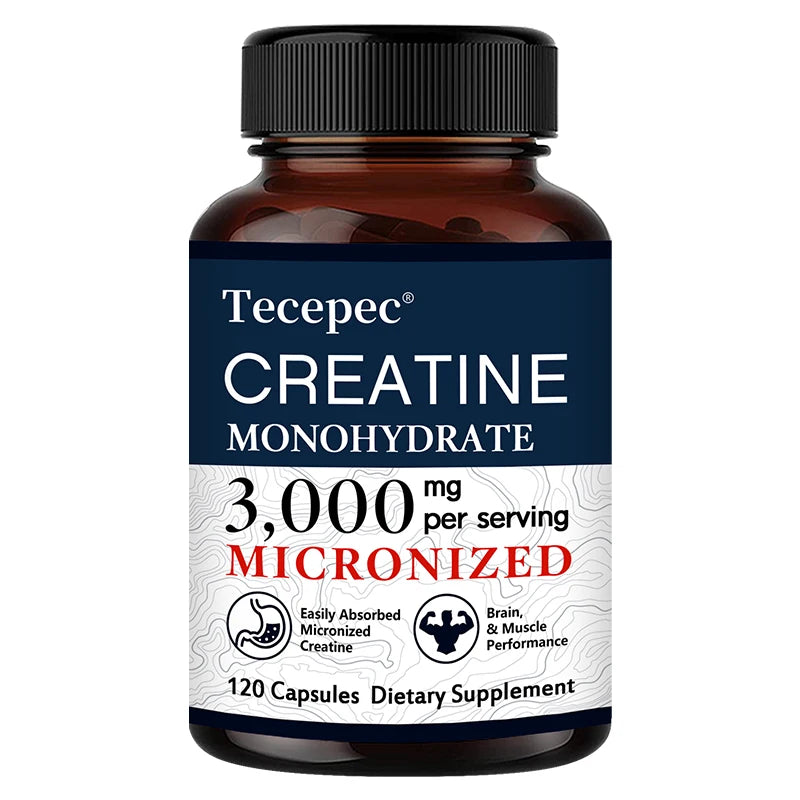 Creatine Monohydrate 3000 Mg Capsules, Supports Pre-Workout and Healthy Muscles, Focus & Memory, Easy To Absorb FREE SHIPPING