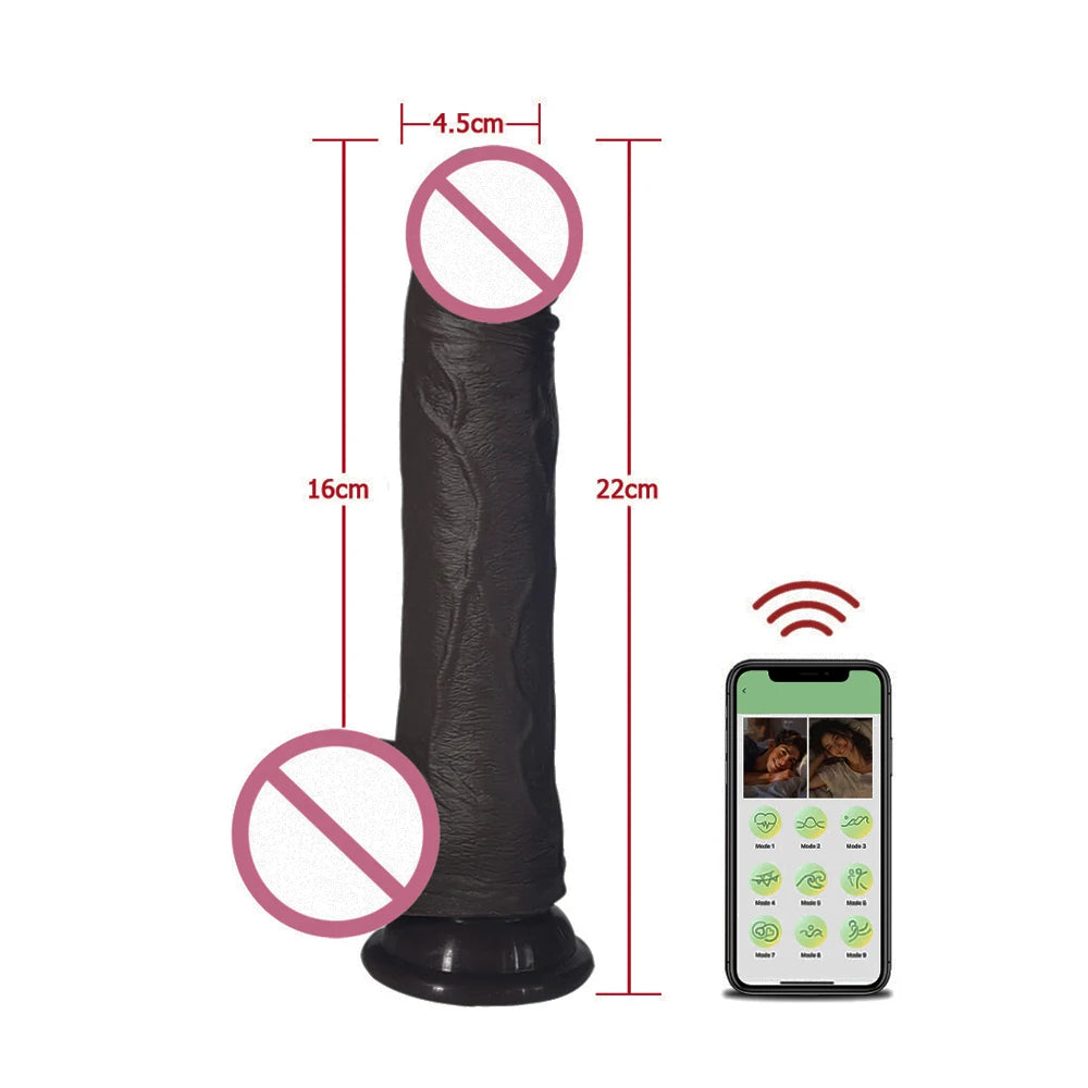 Realistic Dildo Vibrator Telescopic Female APP Remotely Controlled Heating Big Penis Massager Masturbator Adult Sex Toys Women, Pene Vibrador Guevo de plastico FREE Shipping