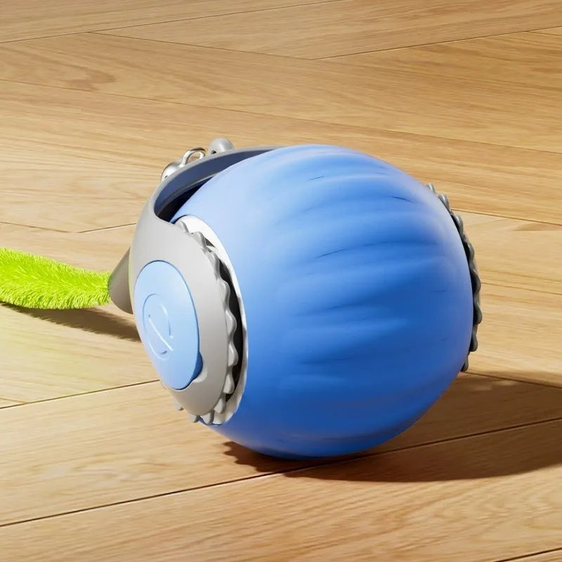 New Cat Interactive Ball Toy Automatic Rolling Ball with Tail Rechargeable Smart Pet Interactive Toy Intelligent Mouse for Cat