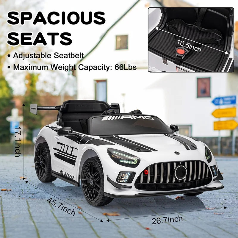 12V Licensed Mercedes-Benz GT3 Kids Ride on Car, Electric Vehicles for Kids Gifts,Ride on Toys with Remote Control, Music