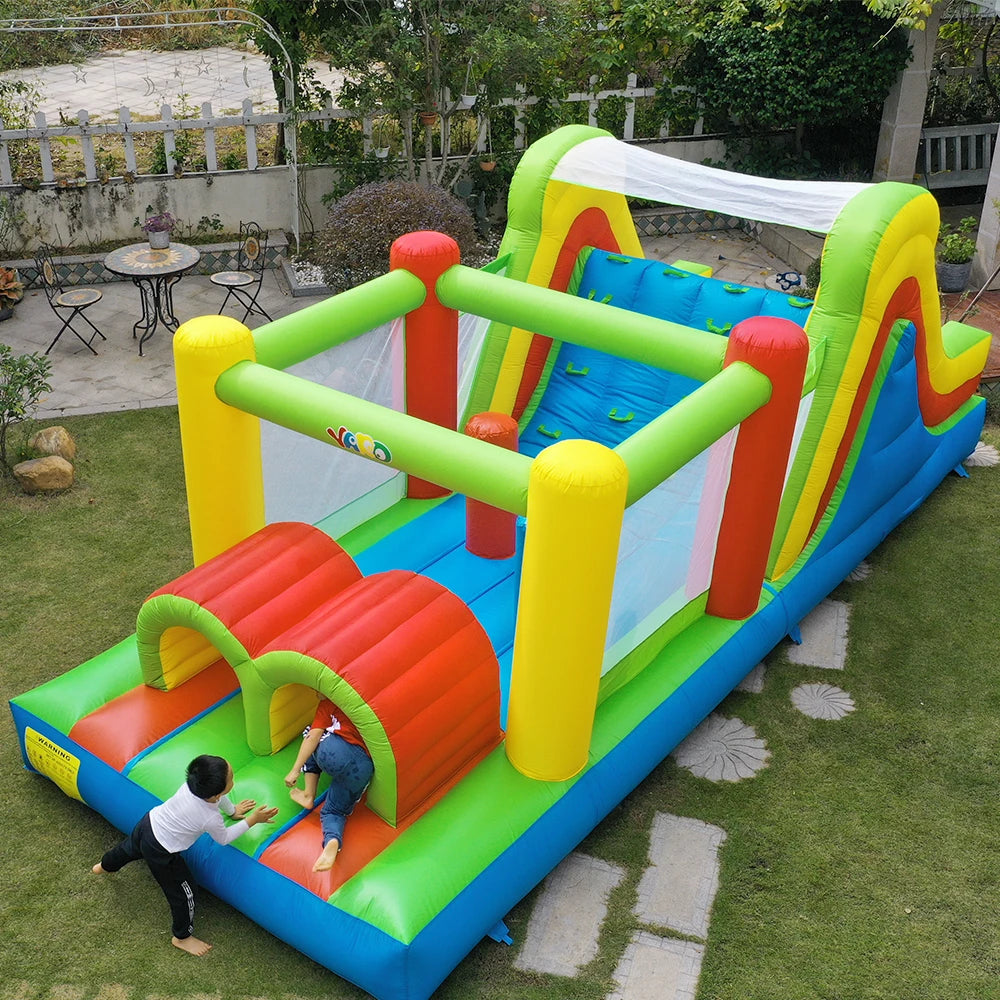 YARD Giant Inflatable Jumping Castle 6.5*3*2.5m Big Bounce House With Large Slide Trampoline Inflatable Bouncer Obstacle Slides