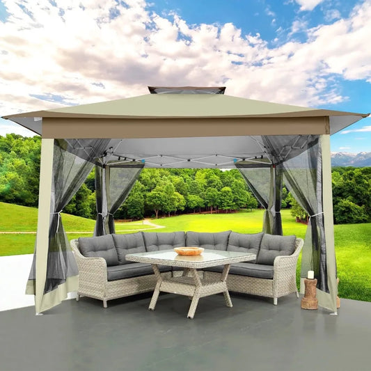 12x12 outdoor gazebo Pop-up gazebo canopy with mosquito net patio tent backyard canopy FREE Shipping