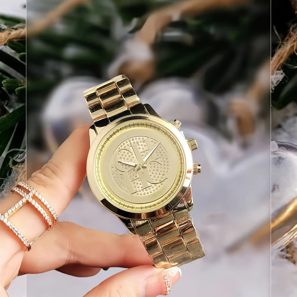 Watch Carolina Herrera Brand Stainless Steel Women's Watch Temperament High-end Diamond Watch Elegant Logo Fashion Mesh Crystal Watch Design Sense FREE SHIPPING