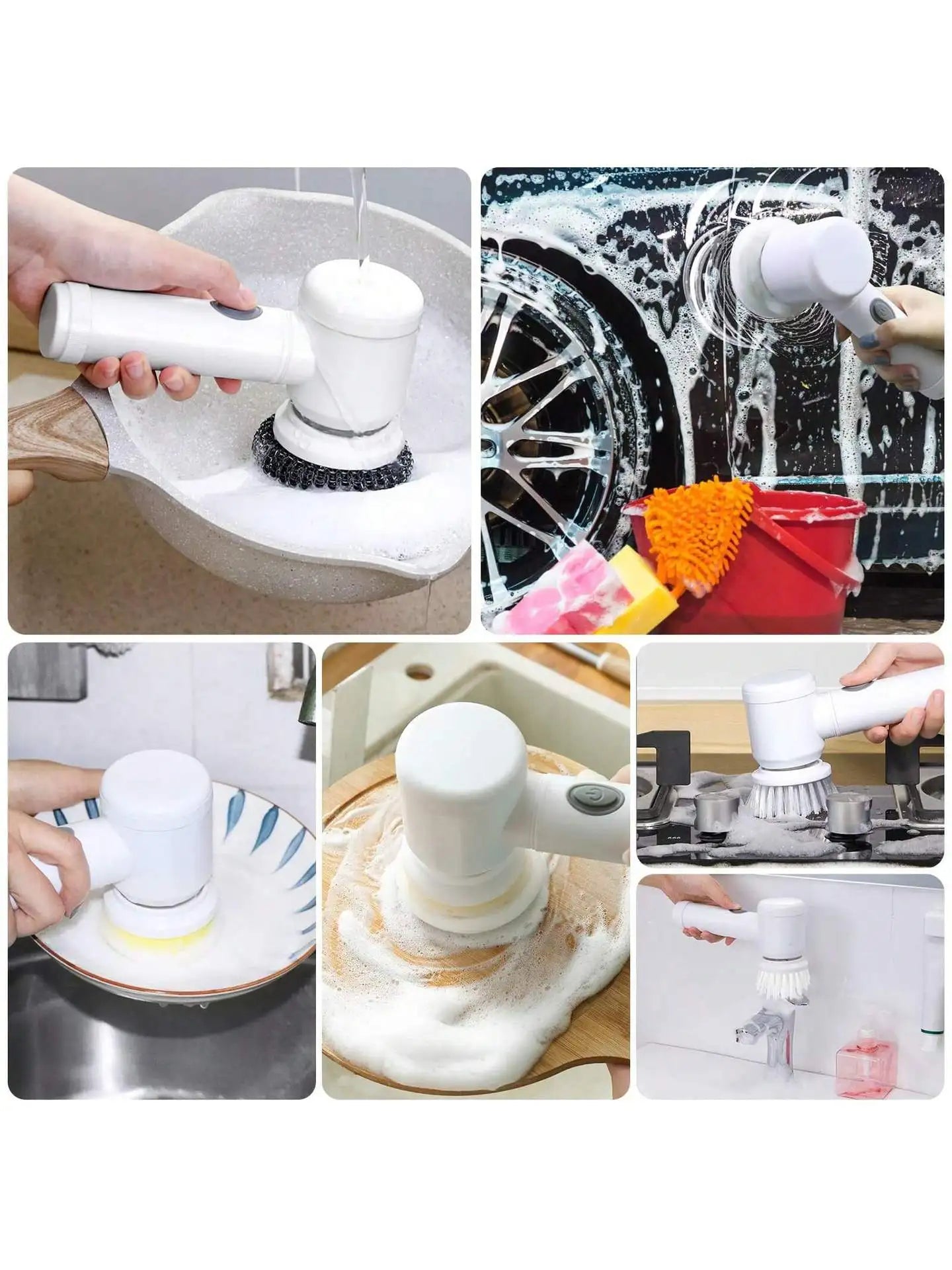 5 in 1 Powerful Electric Cleaning Brush Spin Scrubber Brush Deep Cleaning with 5 Replaceable Heads For Bathroom Kitchen 2025 FREE Shipping