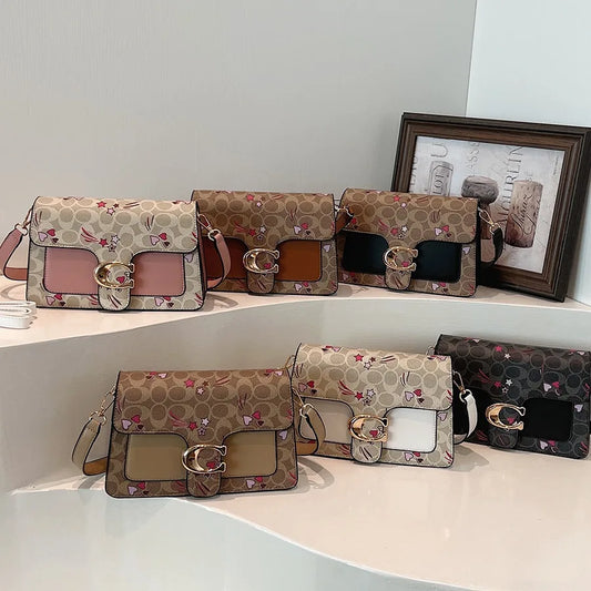 Crossbody Handbag SmallSquare Bag with Unique Sewing Line Printing Cover Type Versatile As Crossbody, Single Shoulder FREE Shipping