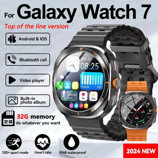 New Galaxi Watch 7 Ultra Smart Watch Men 32GB Memory Video GPS NFC 47mm AMOLED Fitness Tracker Health Smartwatch For Samsung