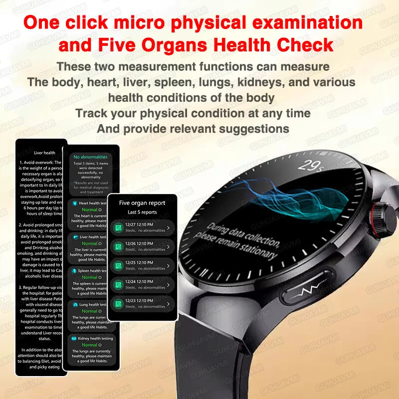 2025 High precision ECG Uric Acid Blood Fat Smart Watch Men Body Fat Blood pressure Heart rate Pulse For HUAWEI Health  Watches FREE Shipping