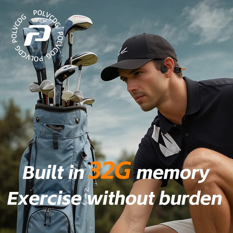 POLVCDG X10 bone conduction Bluetooth earphones with digital display swimming IXP8 waterproof built-in 32G MP3 earphones