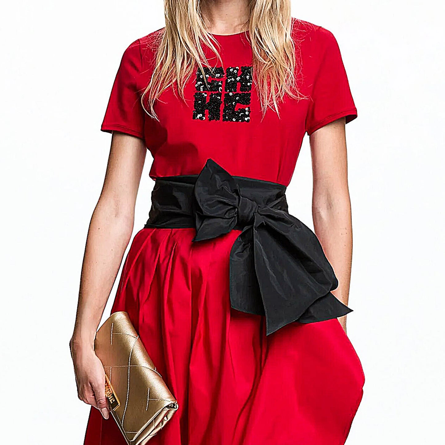 2025 New Women's T Shirts Short Sleeve O Neck Casual Temperament Sequin Design Cotton Female Tops Summer Women Tee Tops