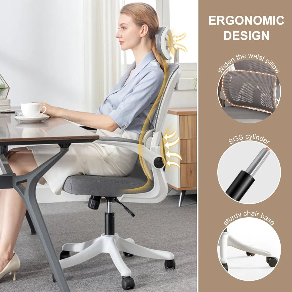 Computer Chair, Office Chair, High Back Ergonomic Office Chair with Lumbar Support, Adjustable Headrest, 3D Armrest FREE Shipping