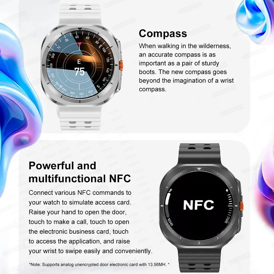 New Galaxi Watch 7 Ultra Smart Watch Men 32GB Memory Video GPS NFC 47mm AMOLED Fitness Tracker Health Smartwatch For Samsung