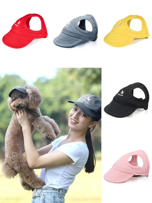 Adjustable Pet Dog Baseball Cap with Ear Holes for Small Medium Dogs Summer Dog Sun Hat Outdoor Hiking Pet Products