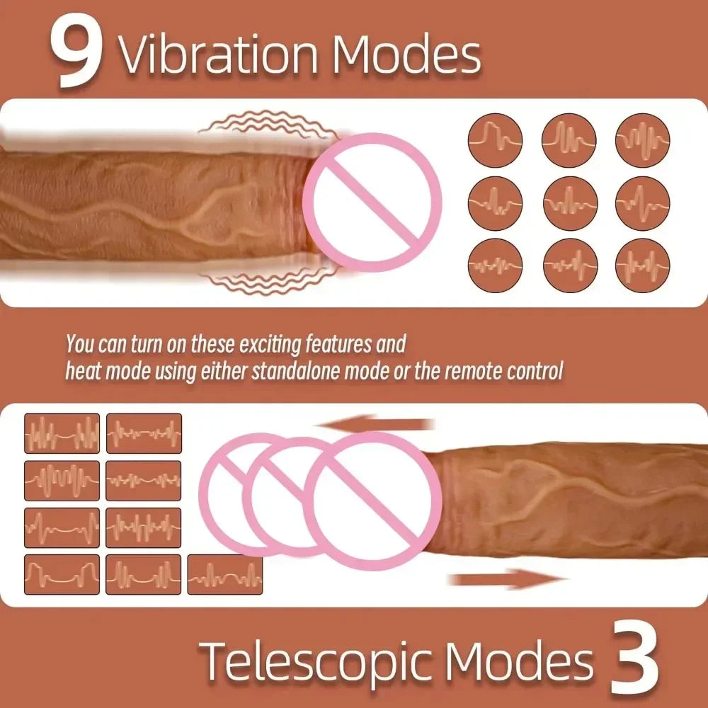 Realistic Dildo Vibrator Telescopic Female APP Remotely Controlled Heating Big Penis Massager Masturbator Adult Sex Toys Women, Pene Vibrador Guevo de plastico FREE Shipping
