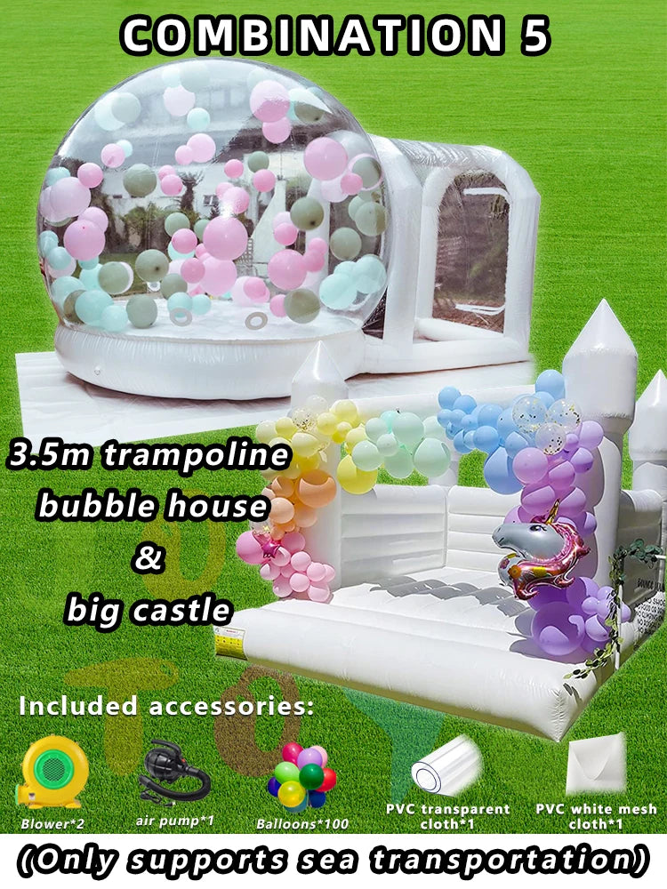 JOLLY TOYS Inflable Balloon inflatable bubble house with trampoline and transparent dome PVC material  with blower FREE SHIPPING