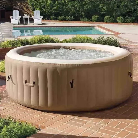 Bubble Massage Spa Set, Inflatable Portable Hot Tub, Includes Energy Efficient Spa Cover, Saltwater System Ready FREE Shipping