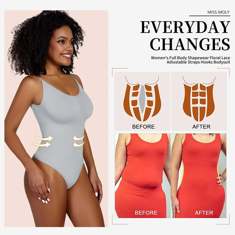 Smoothing Shapewear Bodysuit for Women Faja Full Body Shaper Thong Soft Body Shaping Sculpting Breast Slimming Underwear FREE Shipping