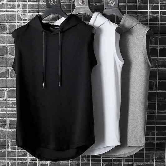 Solid Color 2023 Brand New Men's Tank Tops Vest Sleeveless Tees For Male Hooded Man Vests Tops Hip Hop Men Tank Top T shirt FREE Shipping